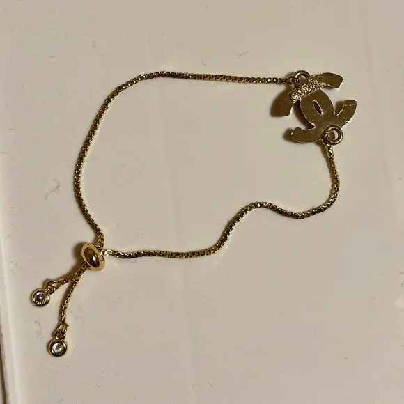 SOLD - Authentic Reworked Pink Gem CC Bracelet - Picture 4 of 5